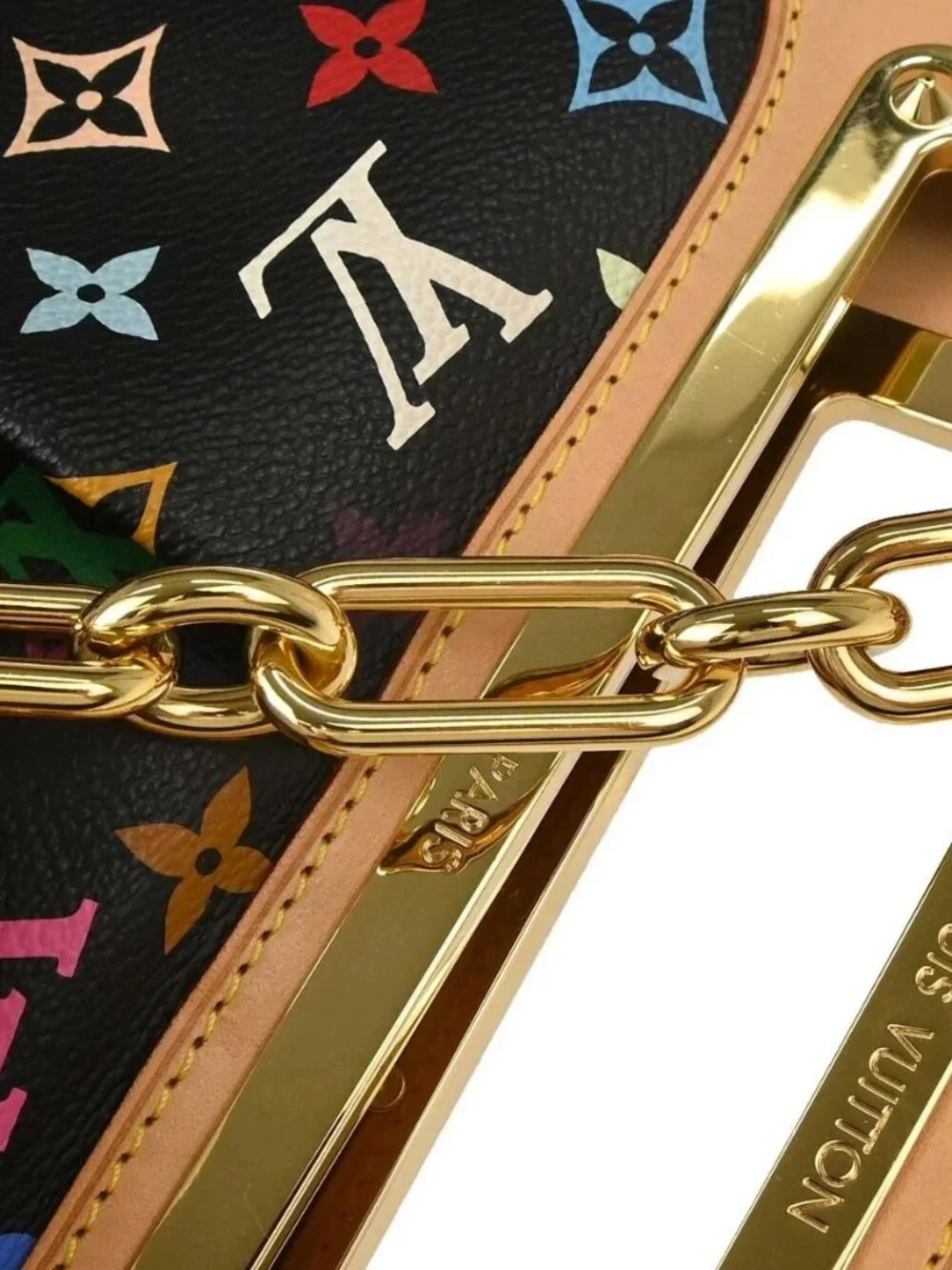 Louis Vuitton Black Multicolor Judy GM 2way Handbag M40254